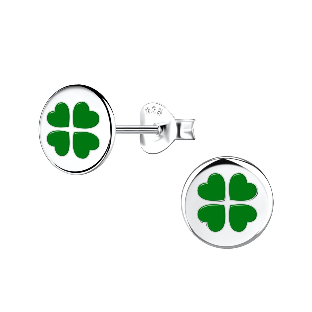 Silver Clover Stud Earrings