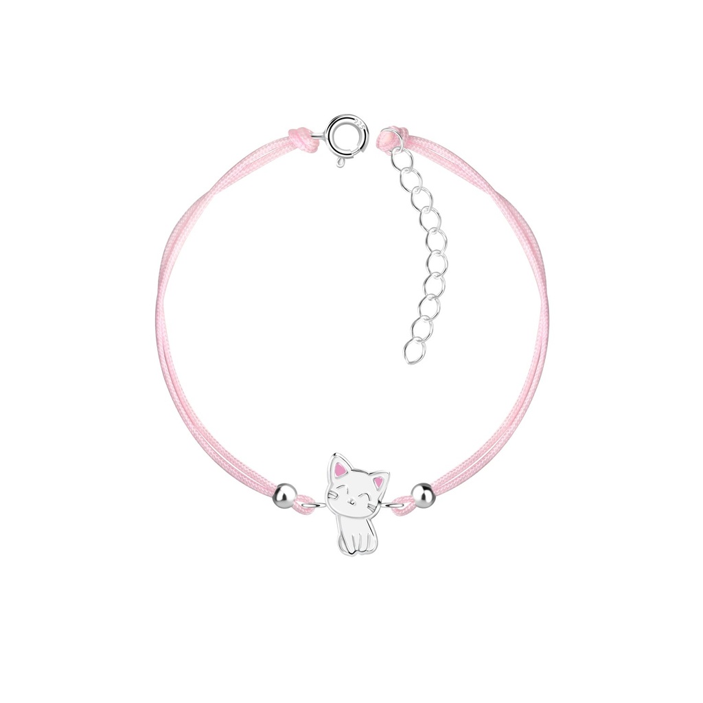 [10014134] Silver Cat Cord Bracelet