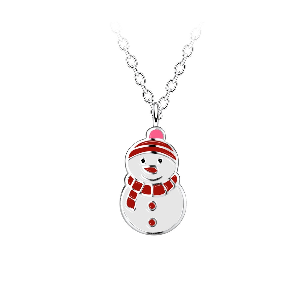 [10019746] Collier bonhomme de neige en argent