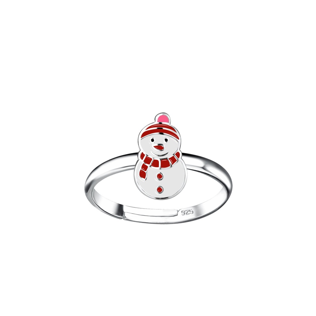 [10020220] Bague réglable bonhomme de neige en argent