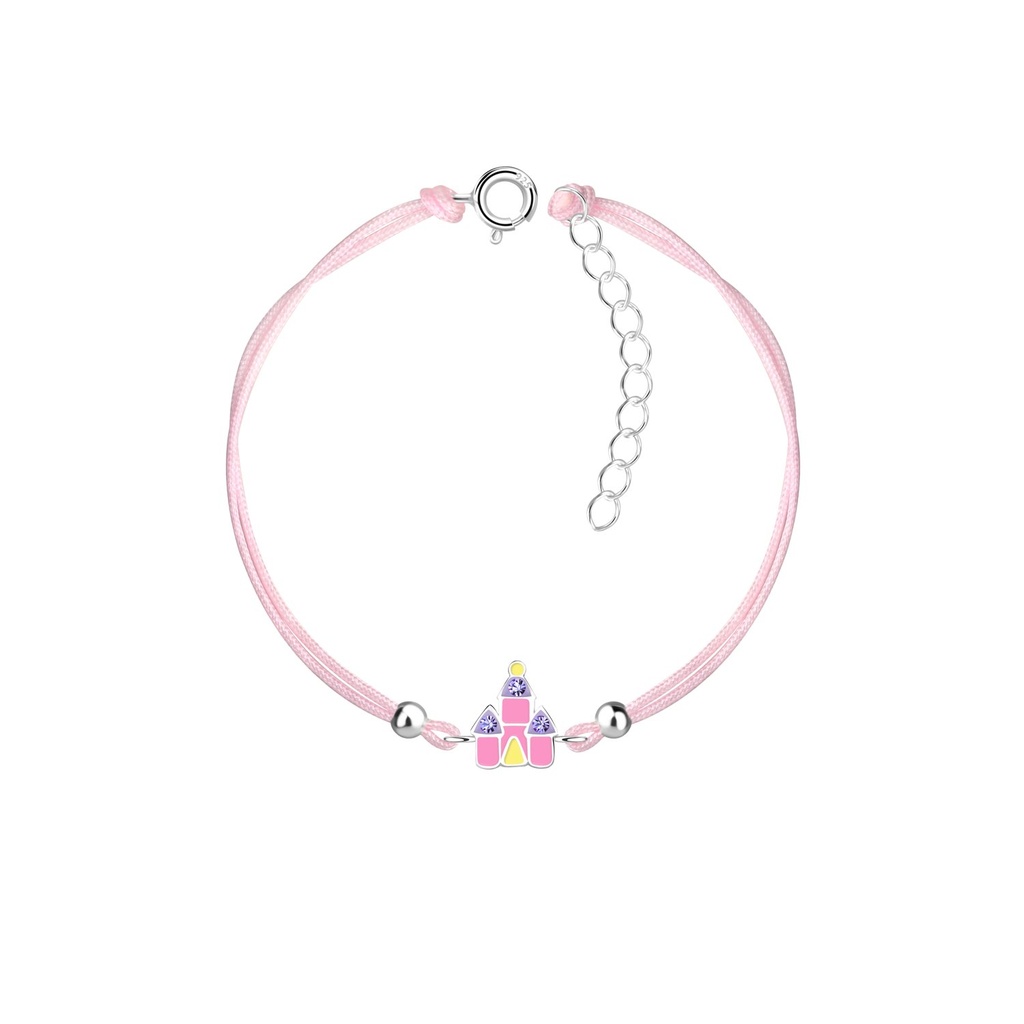 [10031825] Silver Castle Cord Bracelet