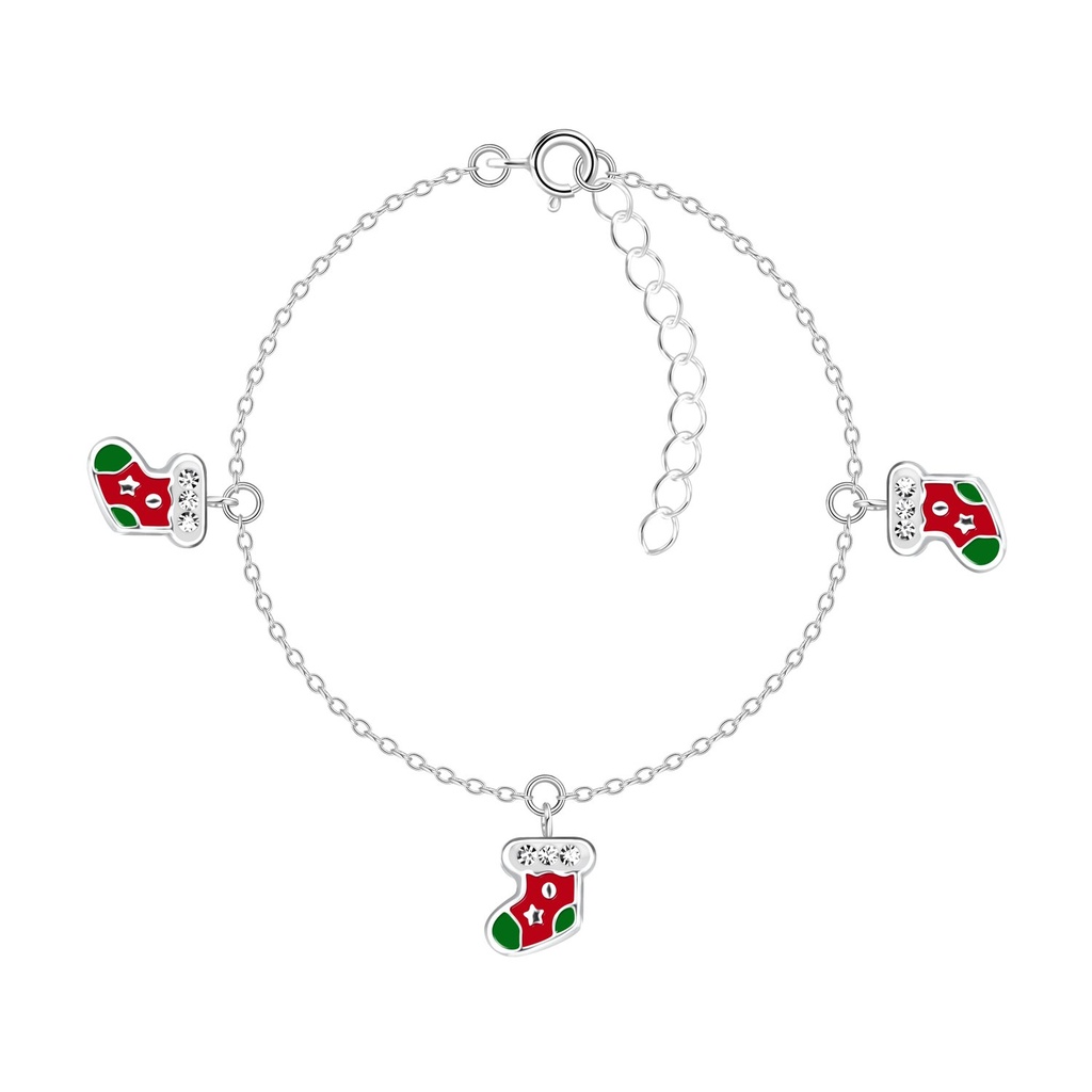 Silver Christmas Stocking Bracelet