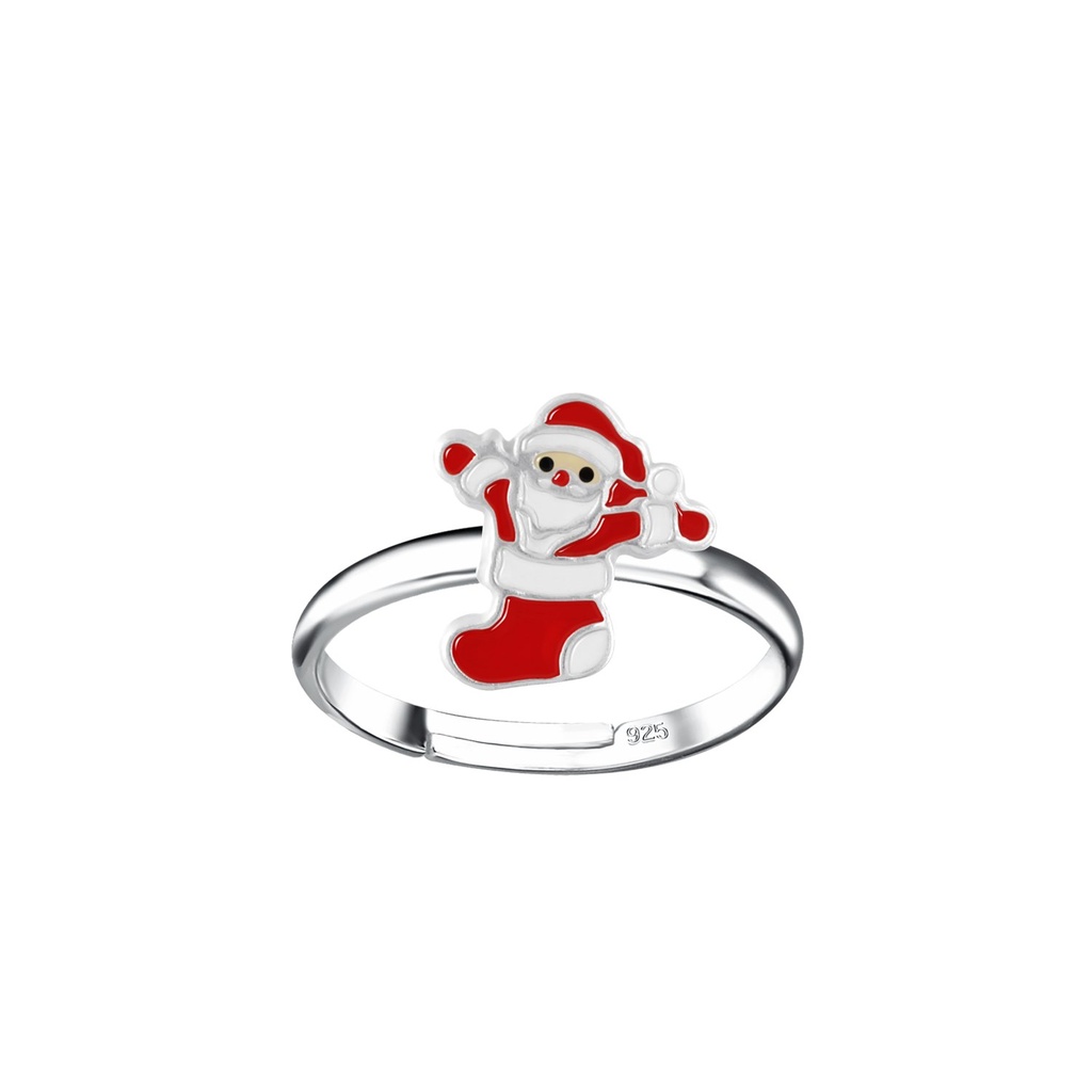 [10030885] Silver Santa Adjustable Ring