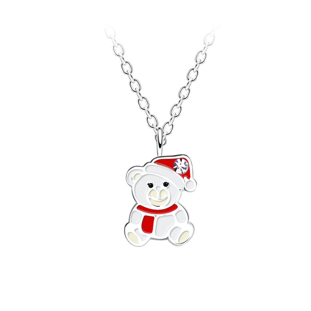 [10030877] Collier ours de Noël en argent