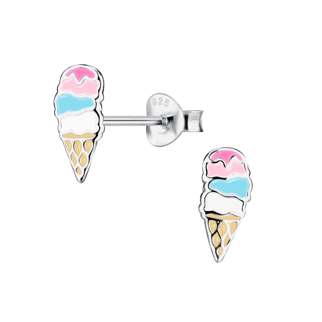 Puces d'oreilles glace en argent