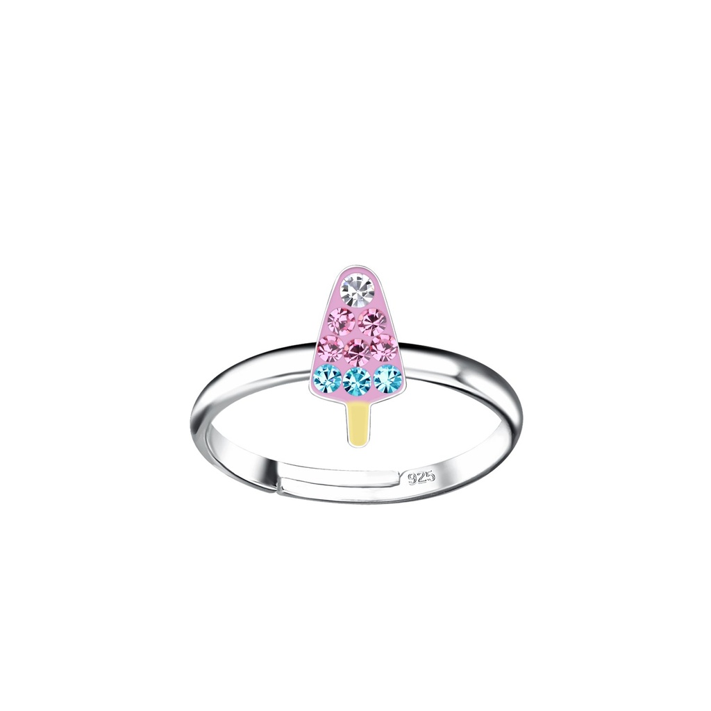 [10030915] Silver Ice Cream Adjustable Ring