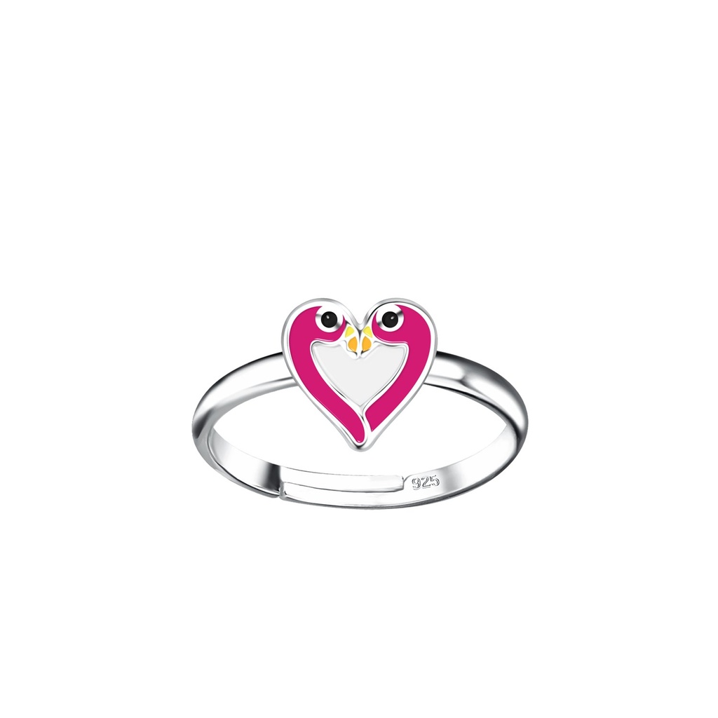 [10031804] Silver Flamingo Adjustable Ring