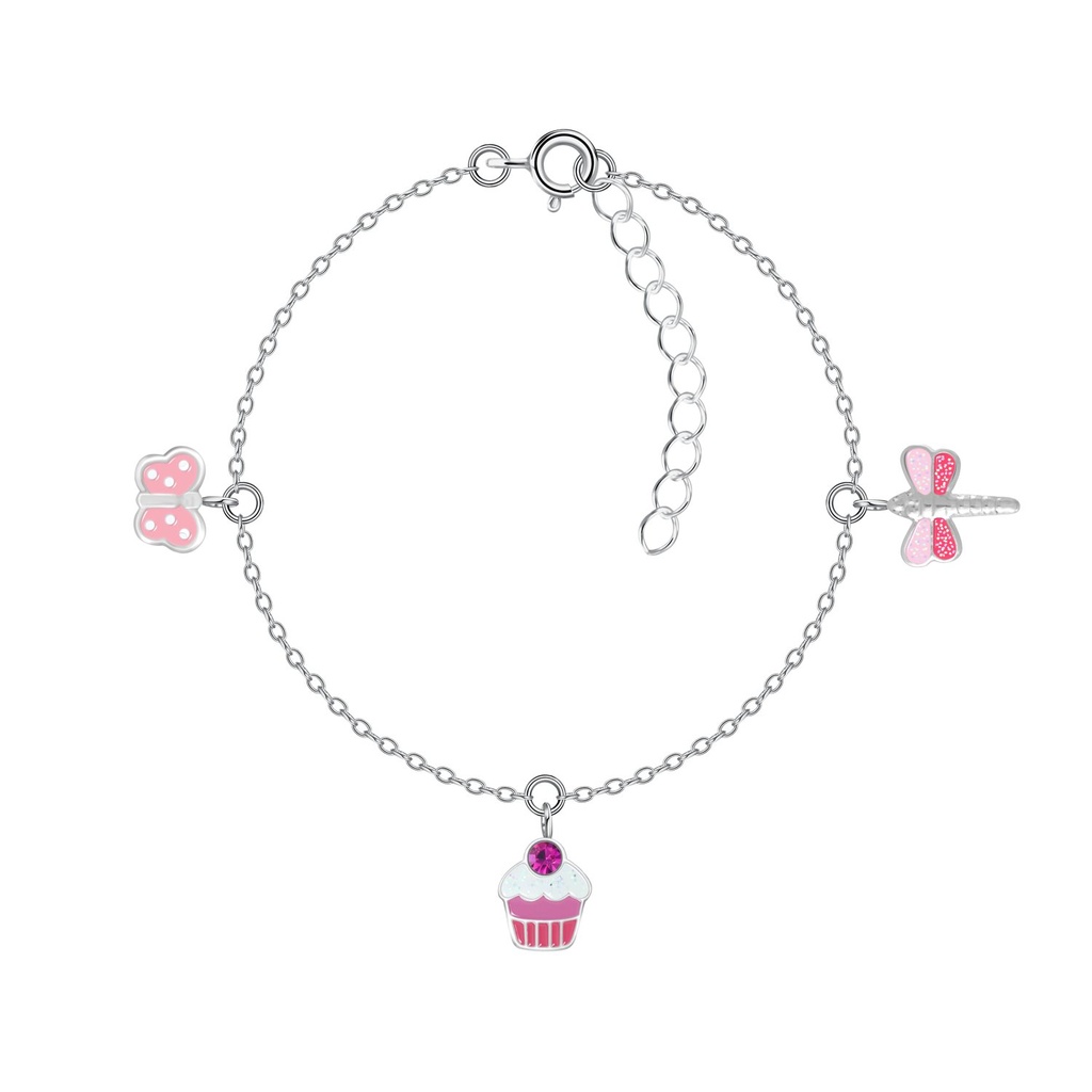 Bracelet amoureux rose en argent