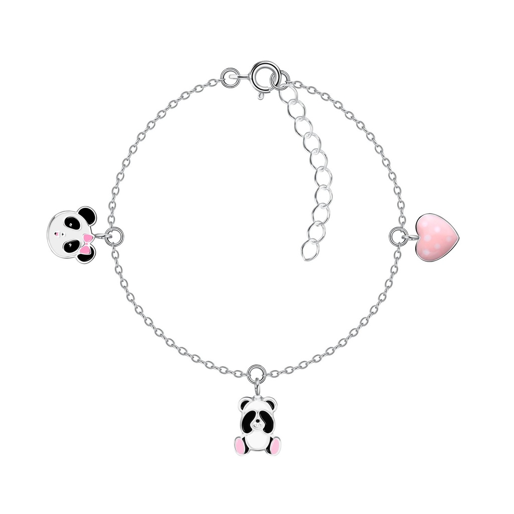 [10031765] Silver Panda Lovers Bracelet