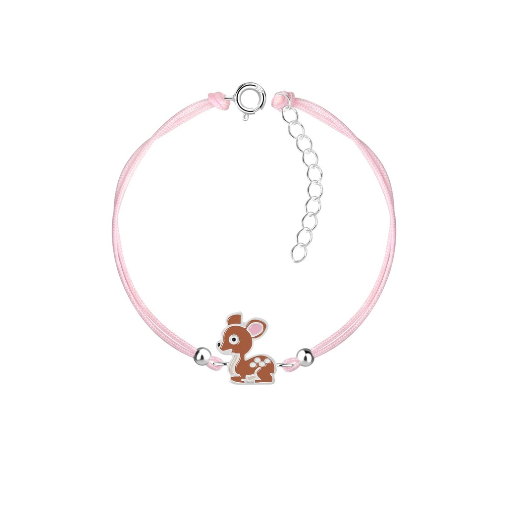 Bracelet cordon cerf en argent