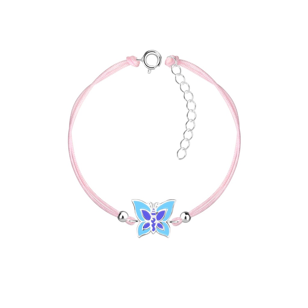 Silver Butterfly Cord Bracelet