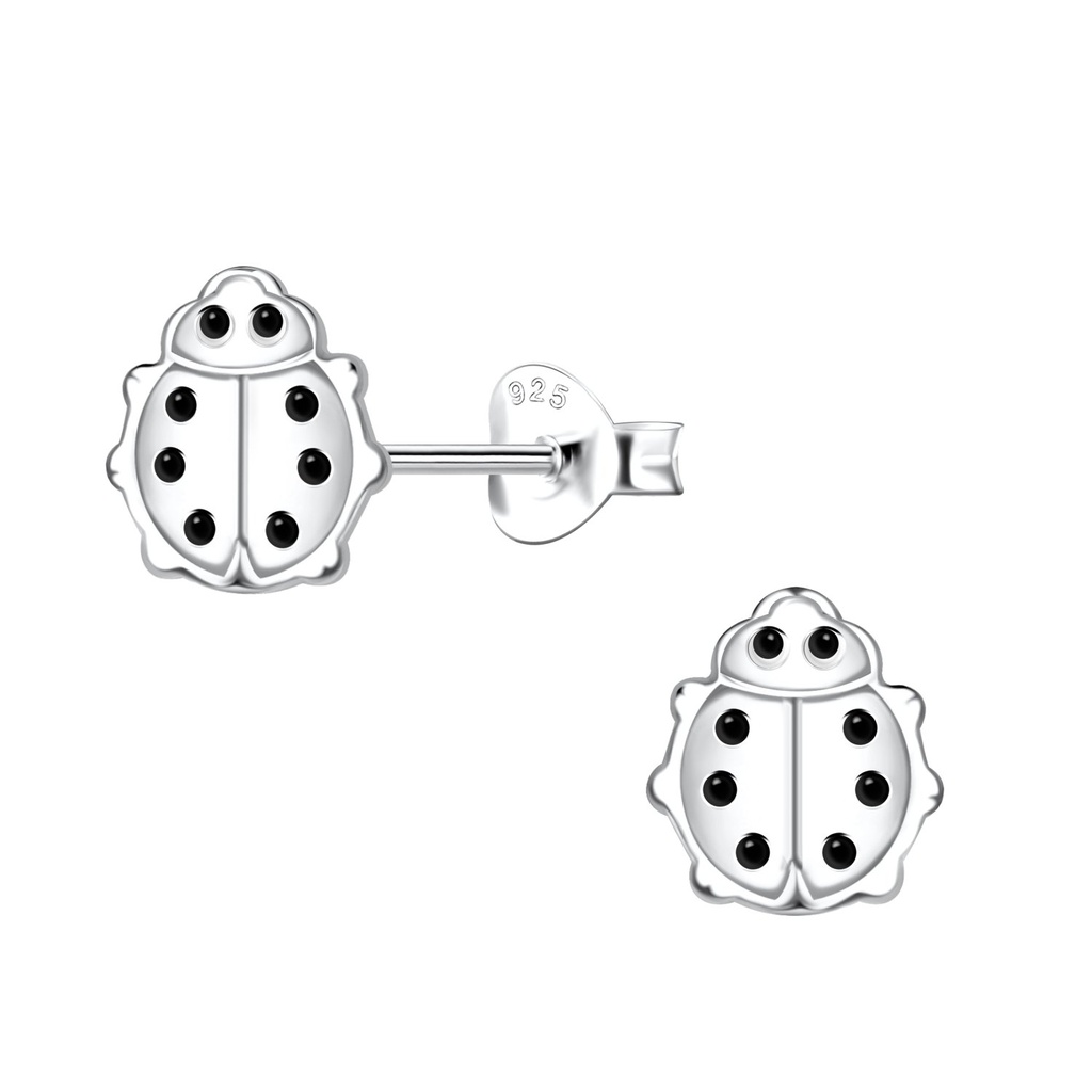 Puces d'oreilles coccinelle en argent