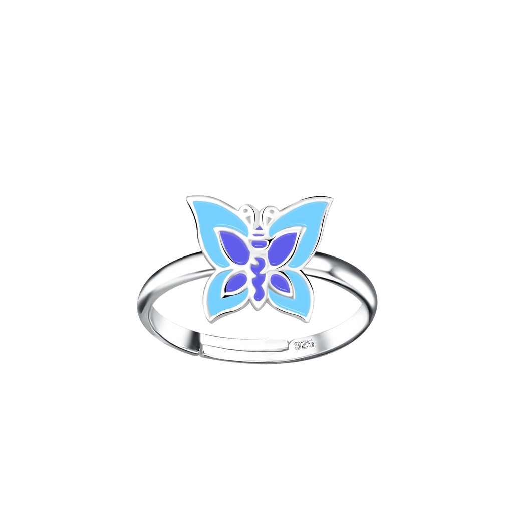 Bague réglable papillon en argent
