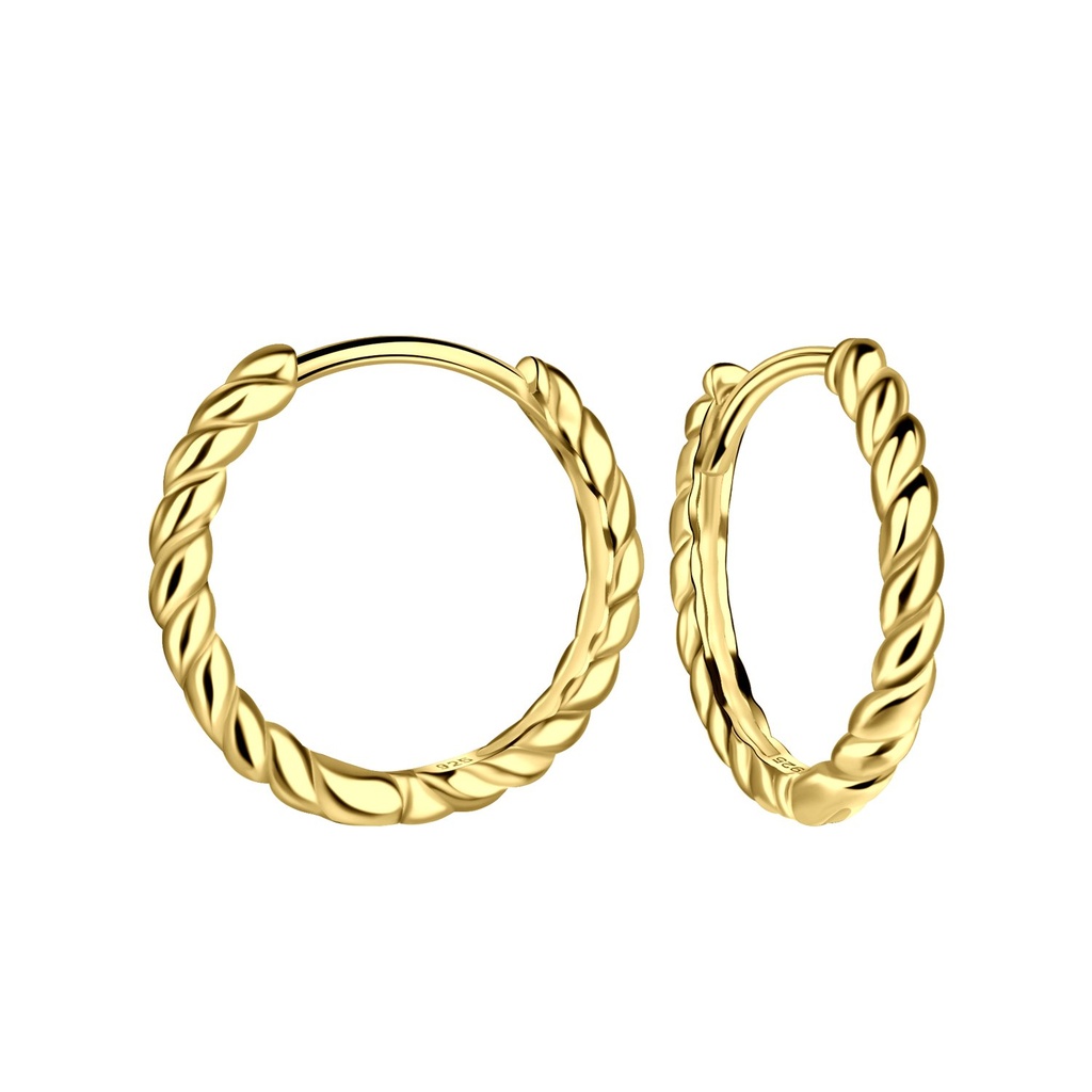 [10032189] Créoles huggie torsadées en argent 16 mm
