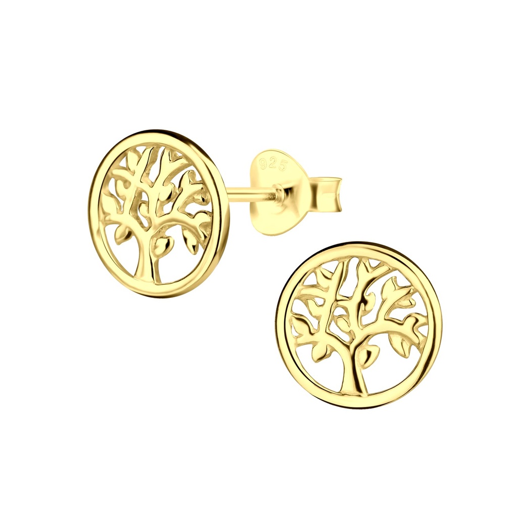 Silver Tree of Life Stud Earrings