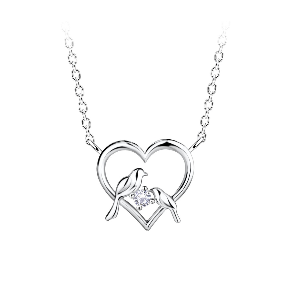 Silver Love Birds Necklace