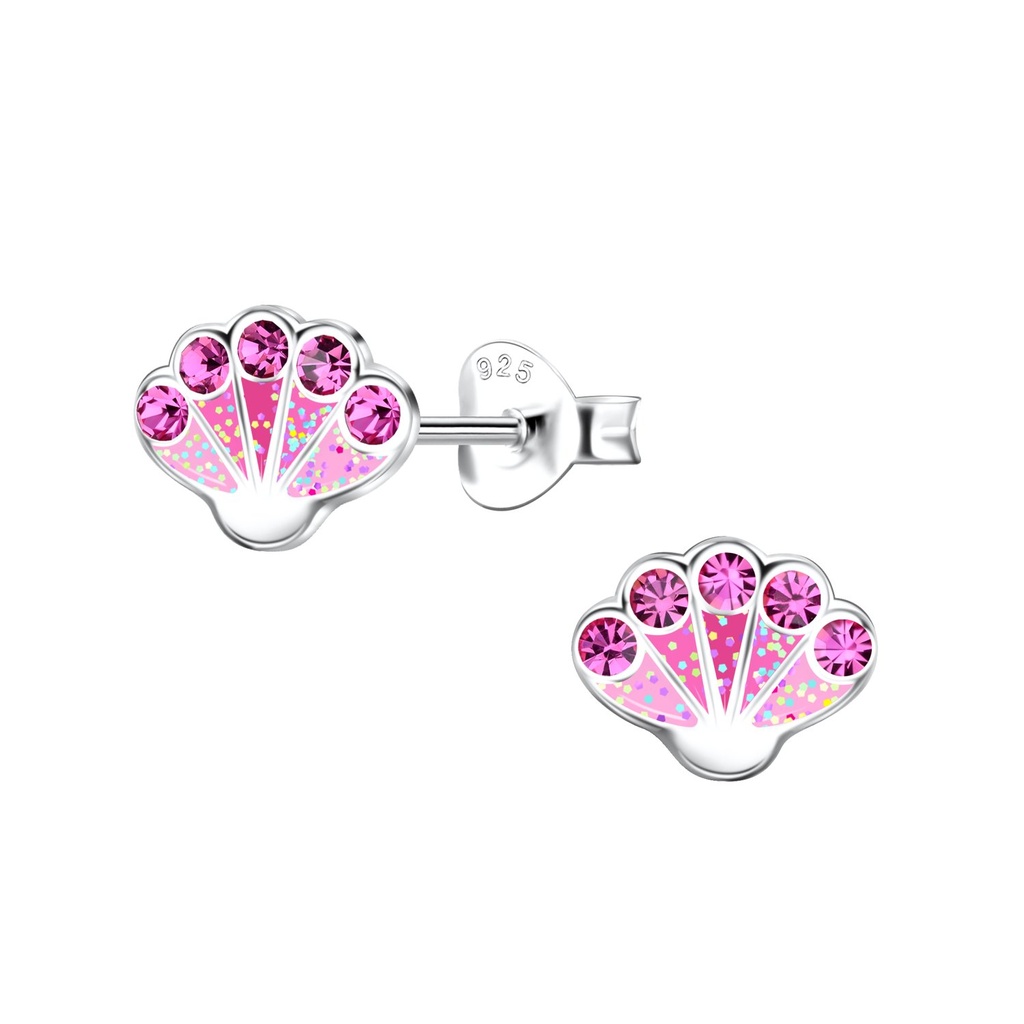 Silver Shell Stud Earrings