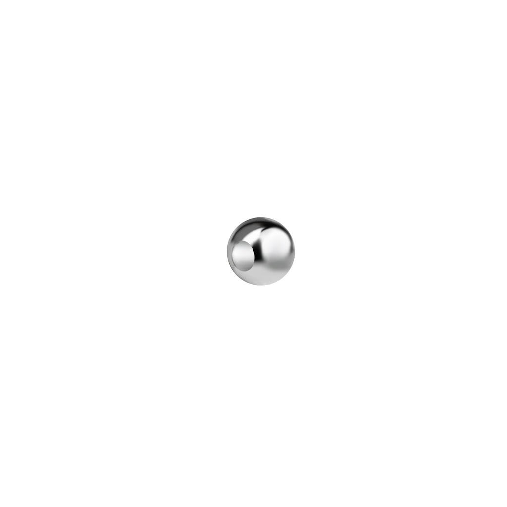 [10032546] Boule en argent 3 mm avec trou de 1.3 mm, lot de 50 pièces