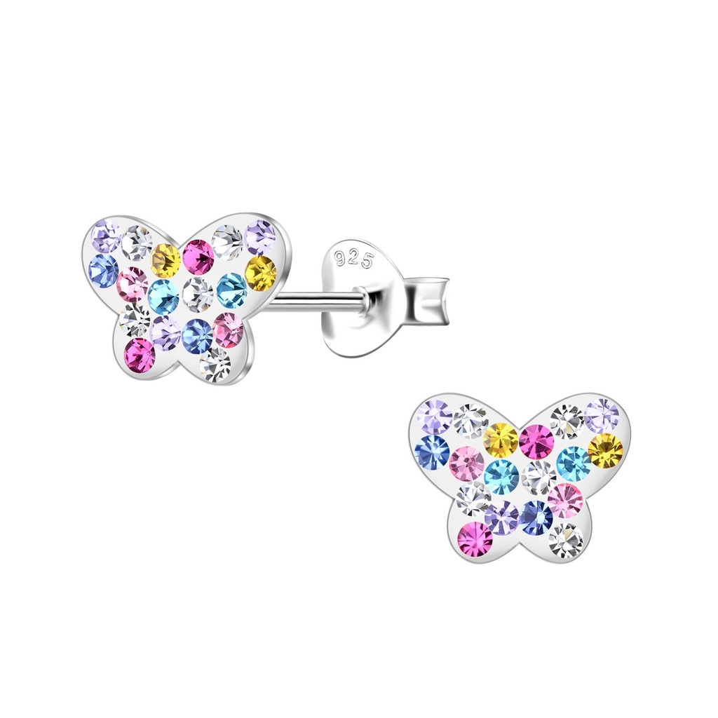[10033017] Puces d'oreilles papillon en argent