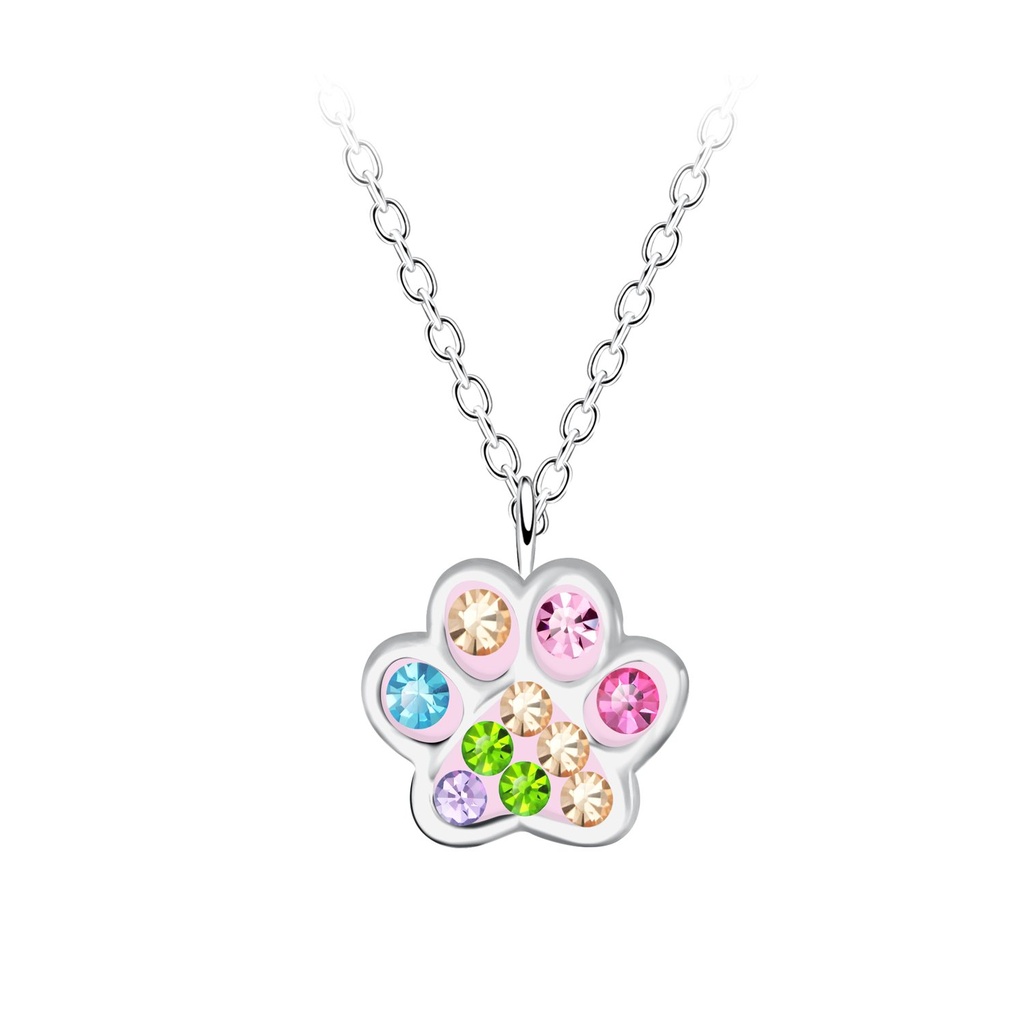 Collier empreinte de patte en argent