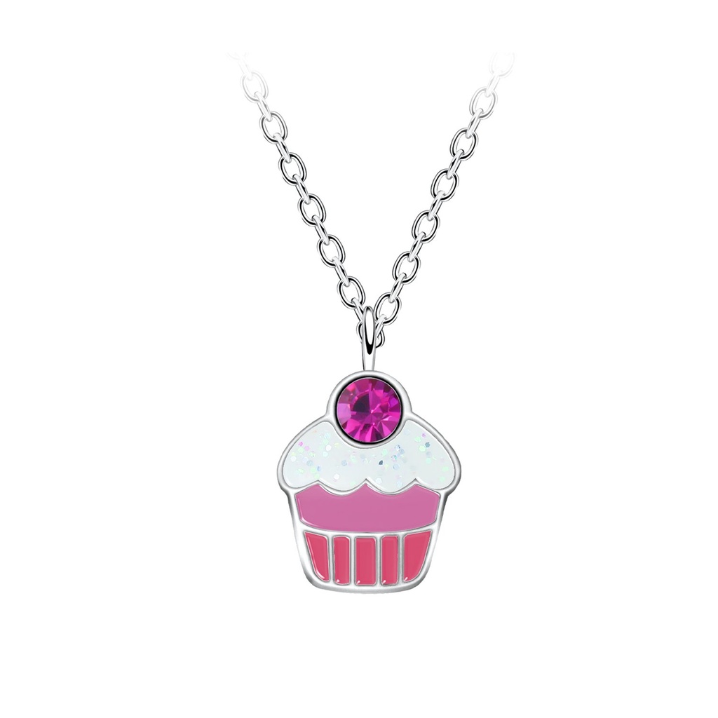 [10032954] Collier cupcake en argent