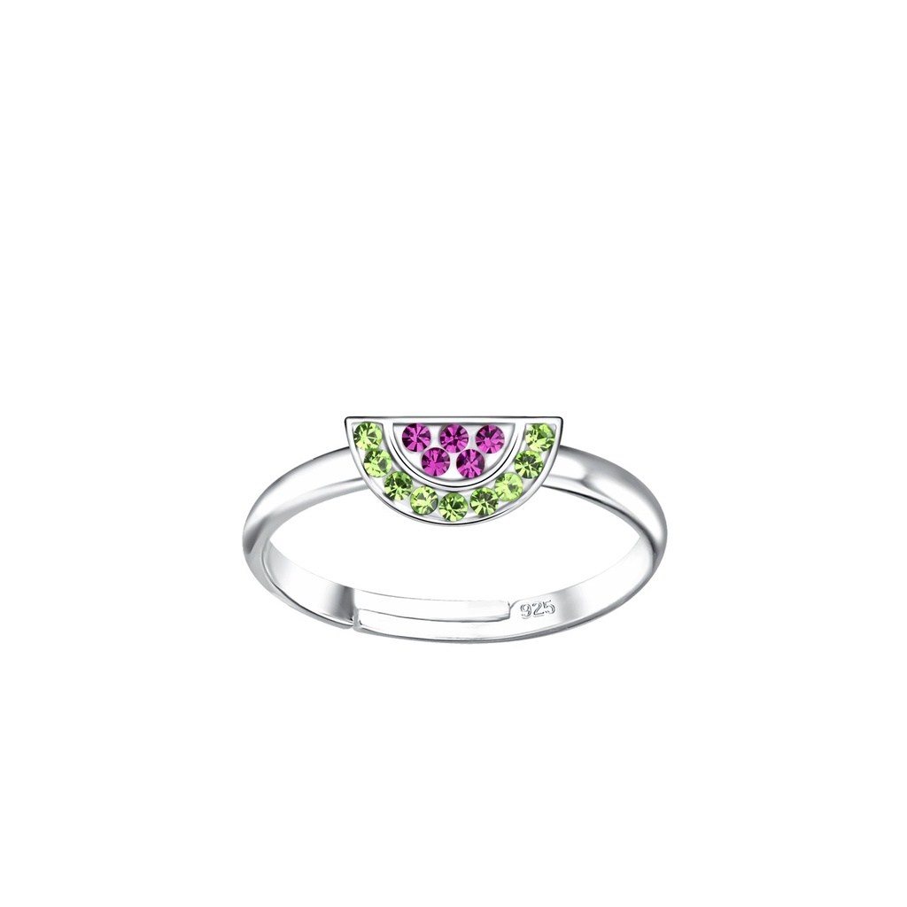 Bague réglable pastèque en argent