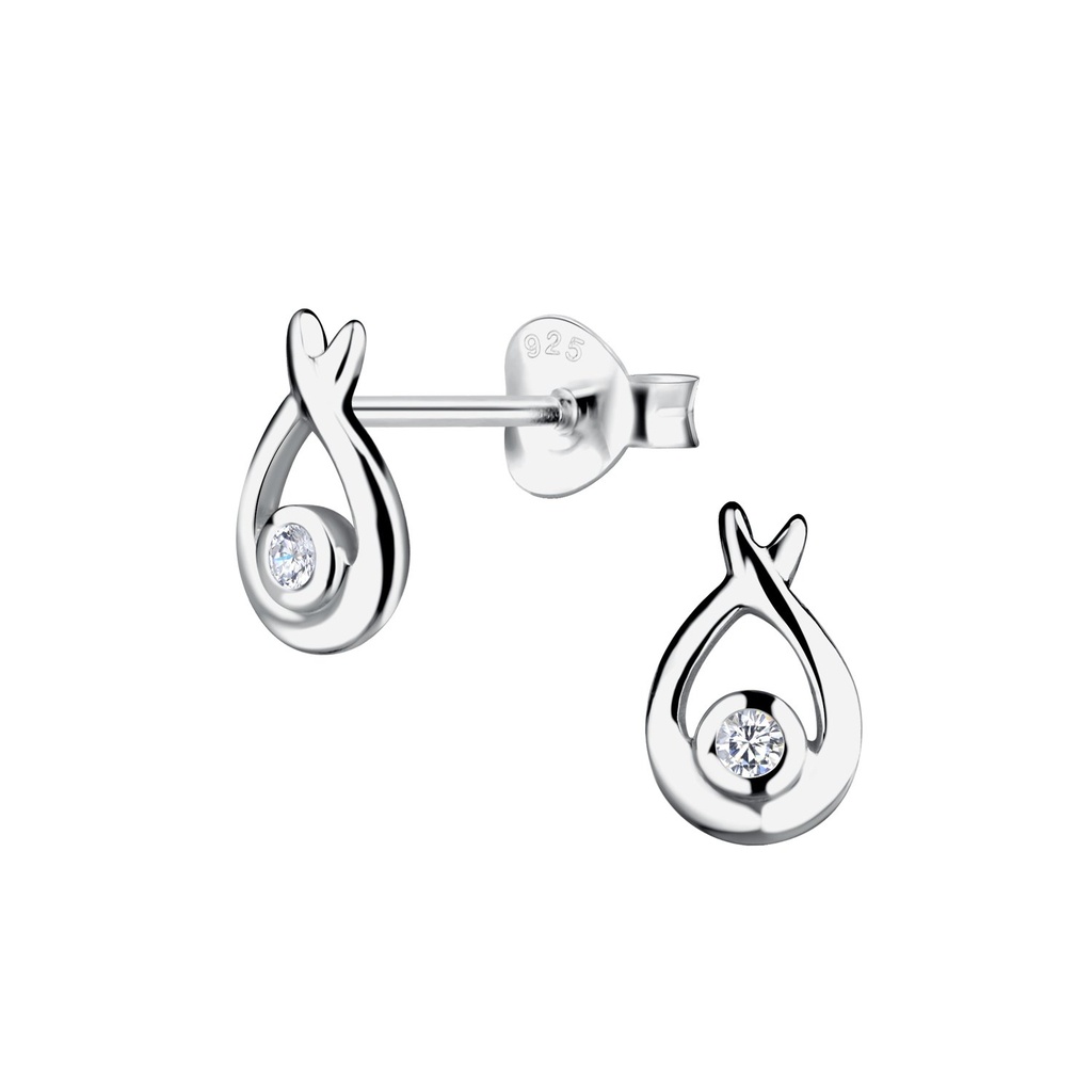 Puces d'oreilles goutte en argent