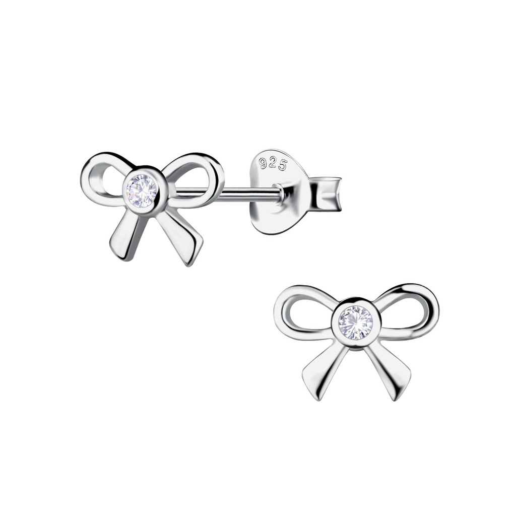 Puces d'oreilles nœud en argent