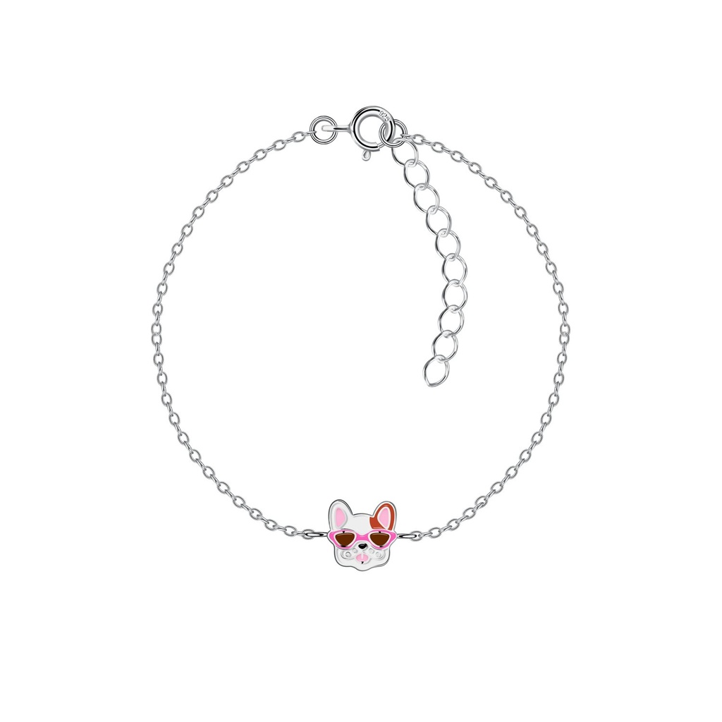 Bracelet bouledogue français en argent