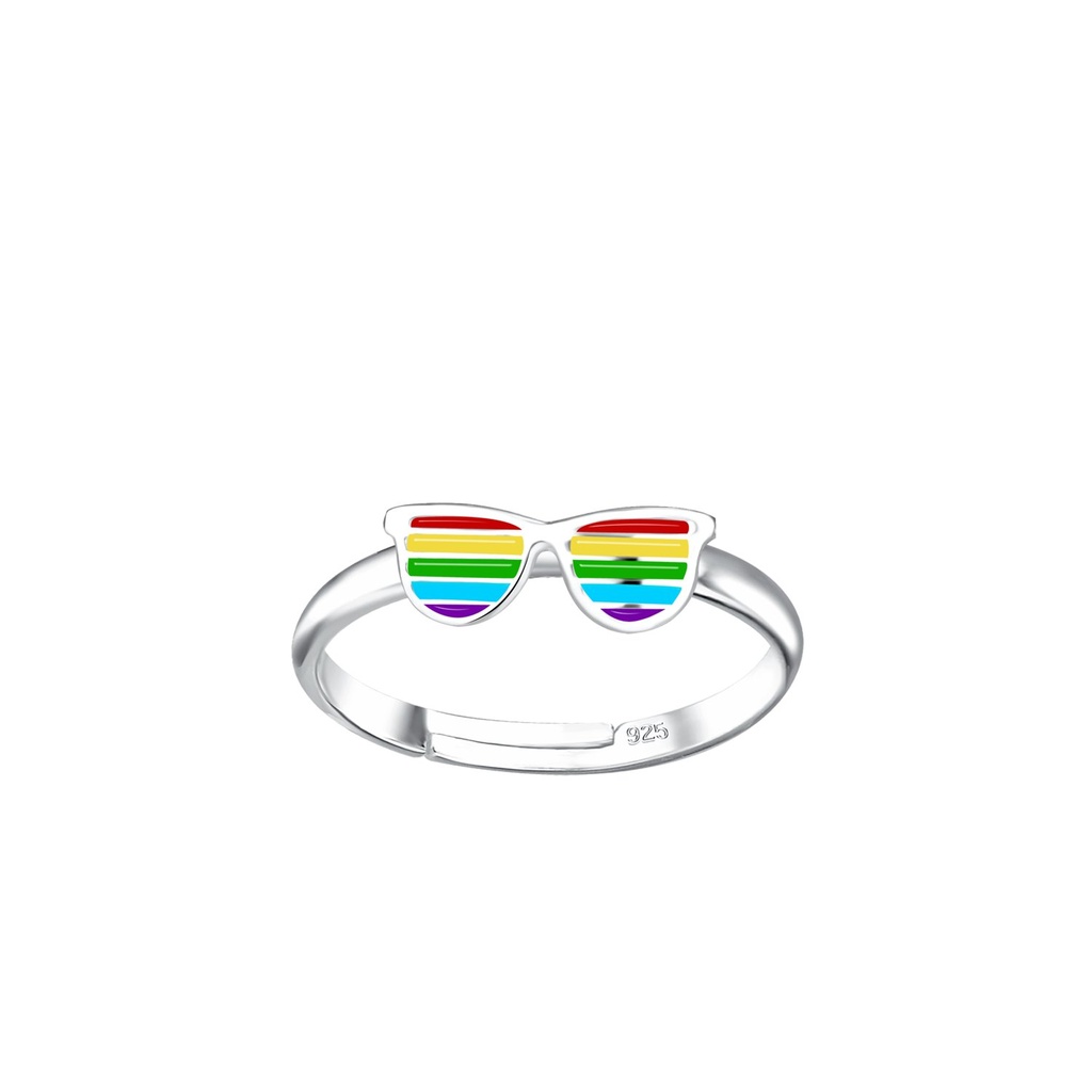 [10031797] Silver Sun Glasses Adjustable Ring