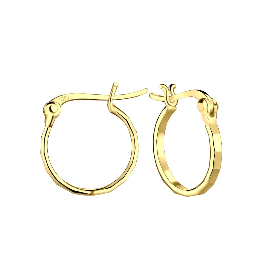14mm Silver French Hoop Earrings