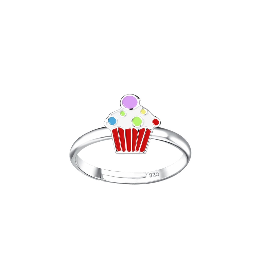 [10030858] Bague réglable cupcake en argent