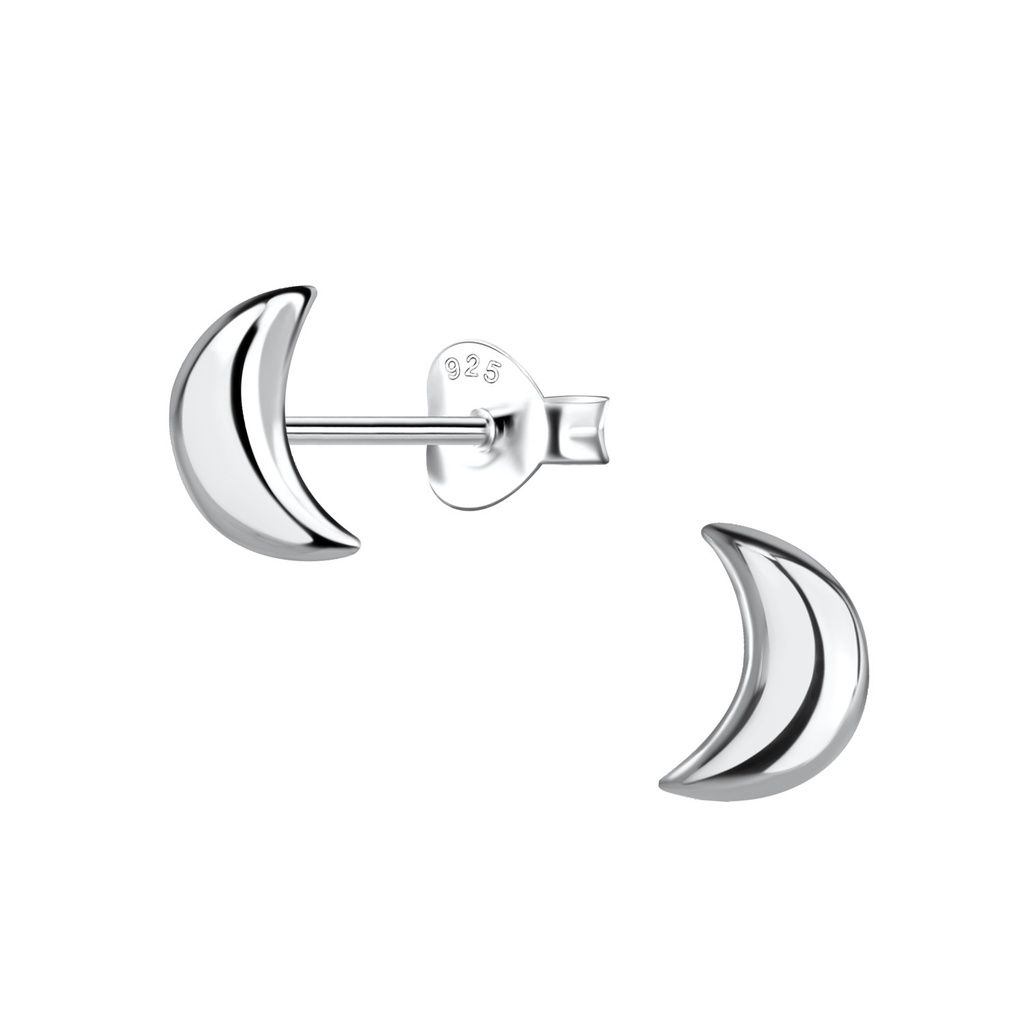 Puces d'oreilles lune en argent