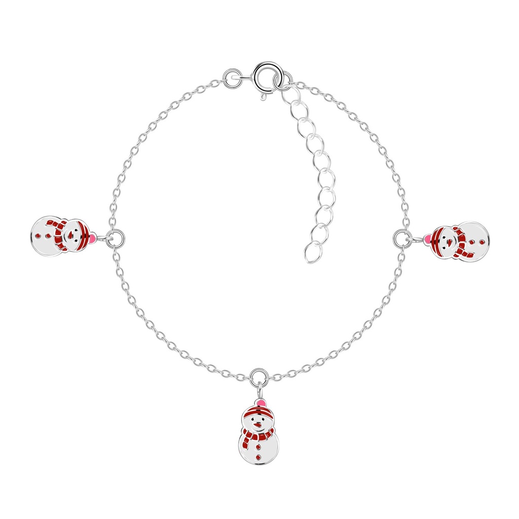 Bracelet bonhomme de neige en argent