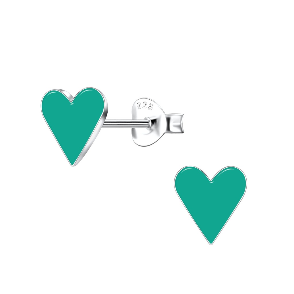 Puces d'oreilles cœur en argent