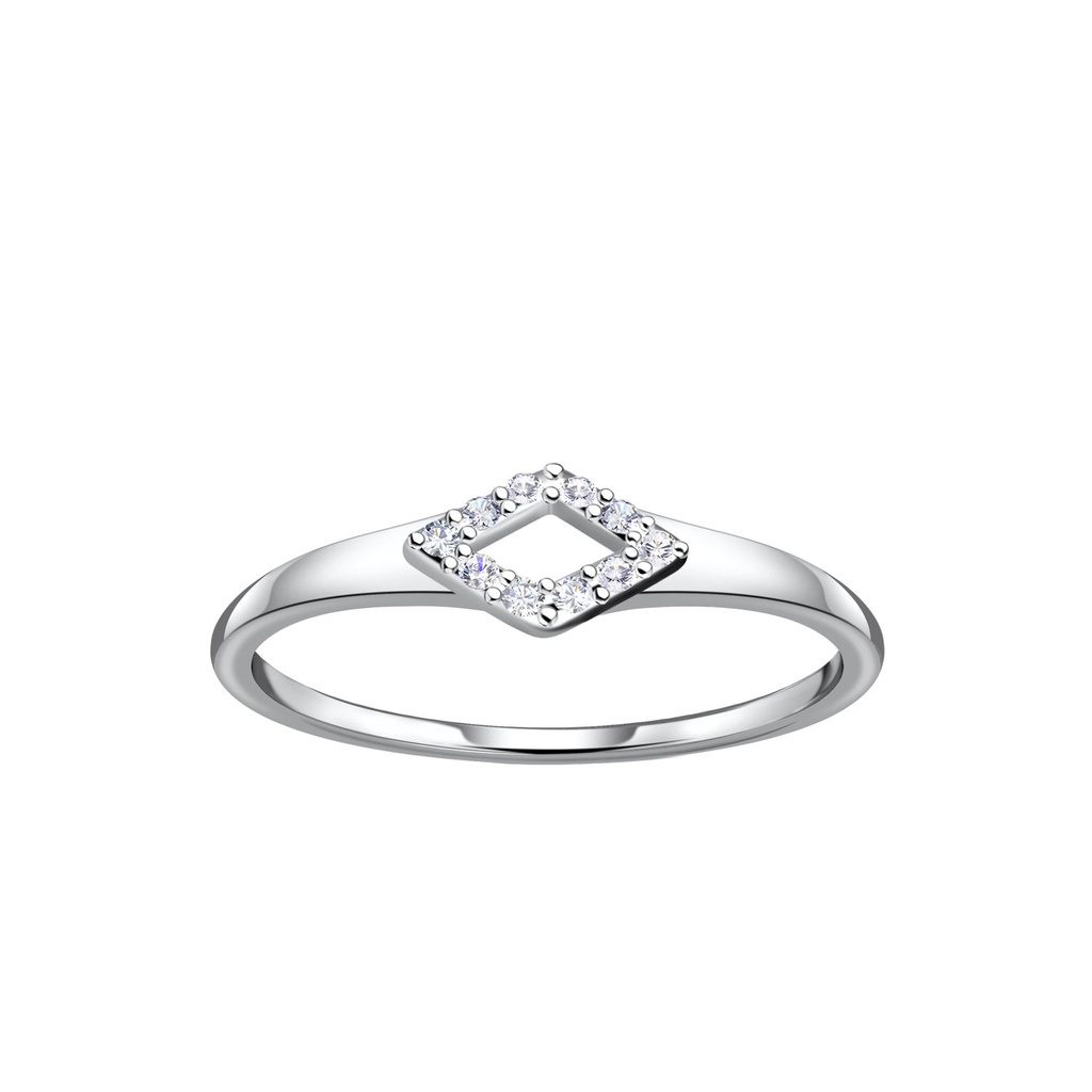 Bague en forme de diamant en argent
