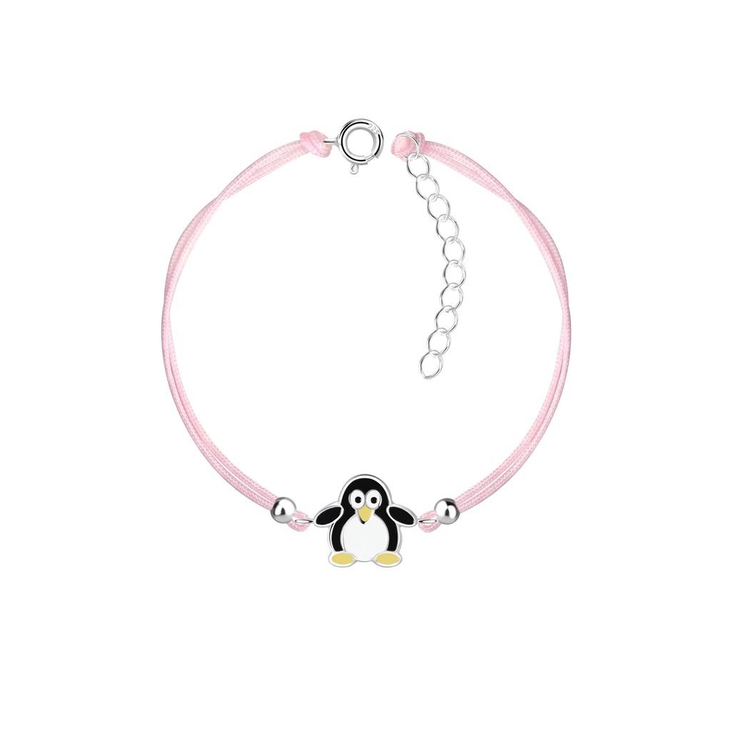 [10031818] Silver Penguin Cord Bracelet