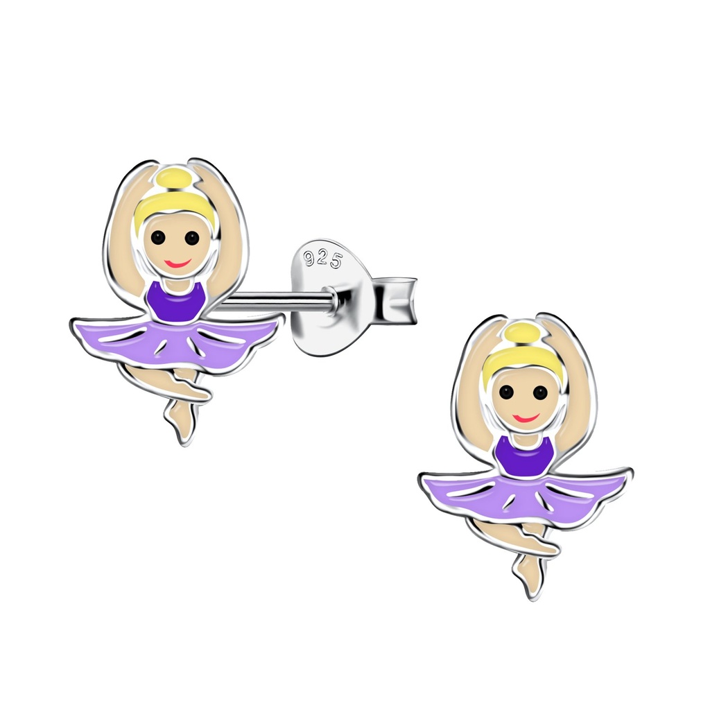 Puces d'oreilles ballerine en argent