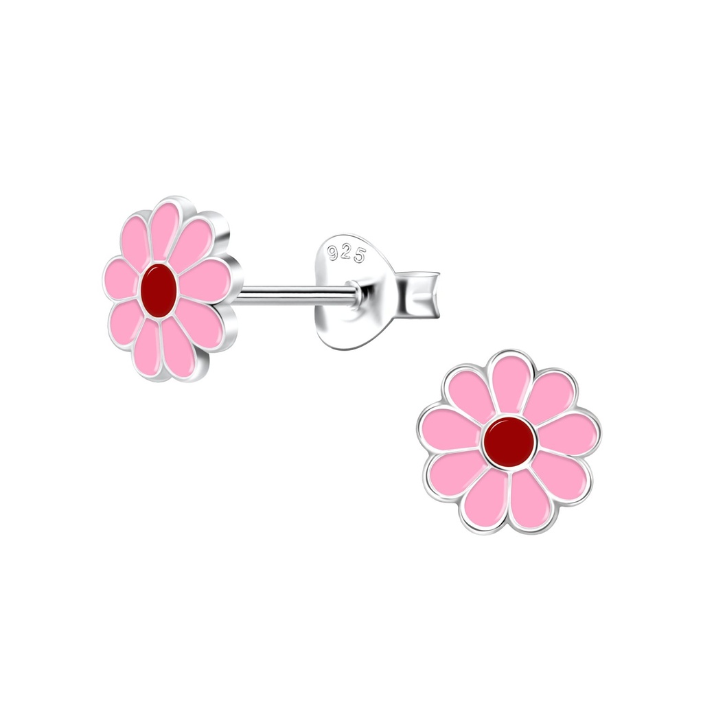 Puces d'oreilles fleur marguerite en argent
