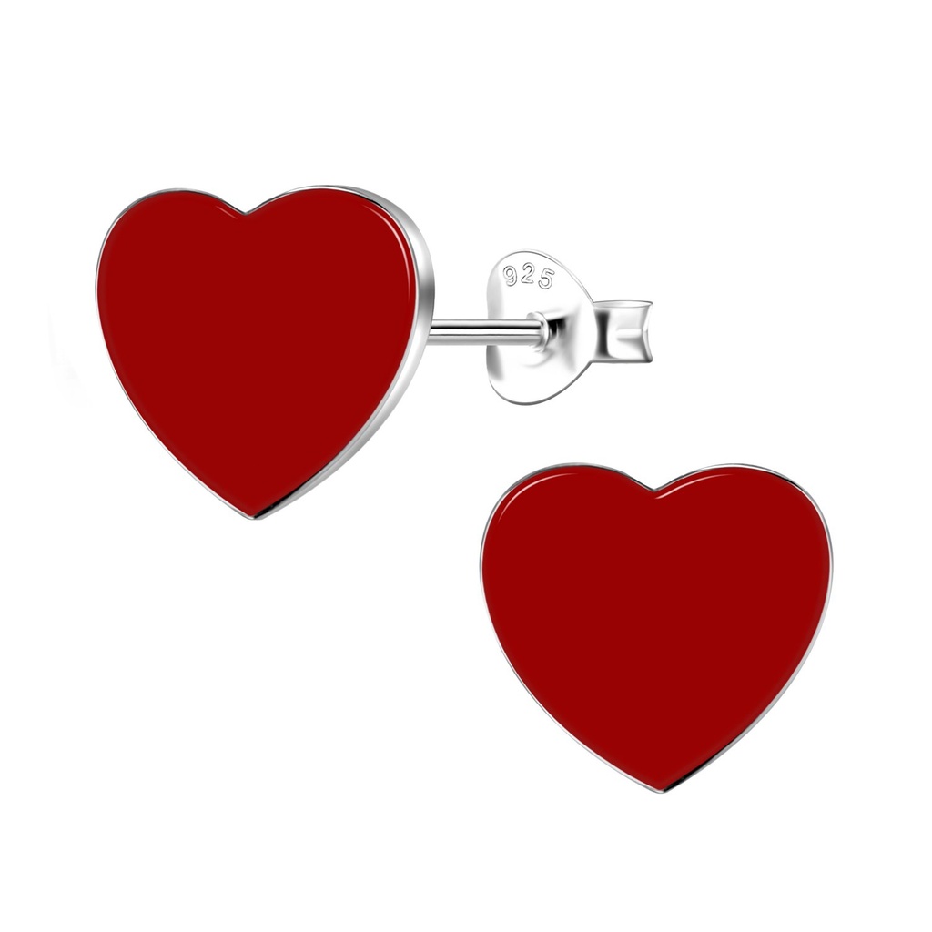 Puces d'oreilles cœur en argent