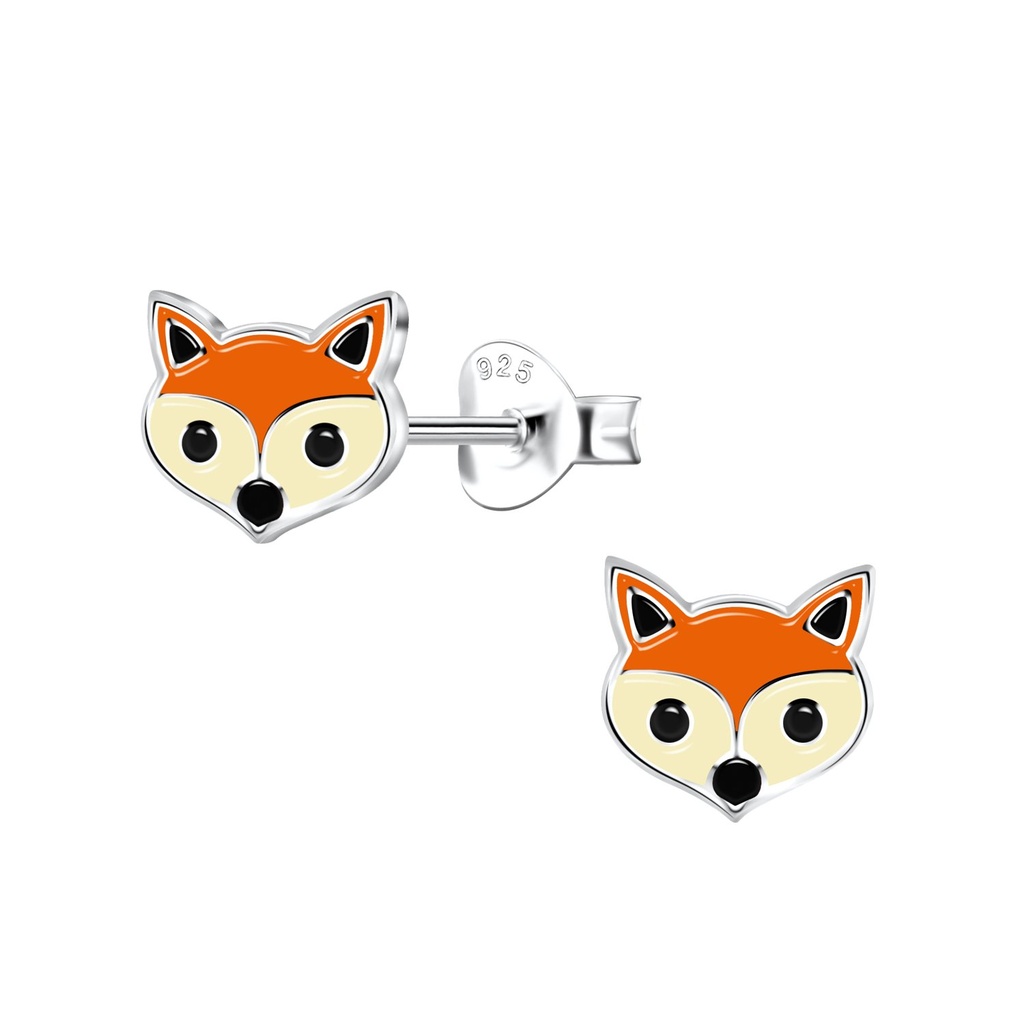 Silver Fox Stud Earrings