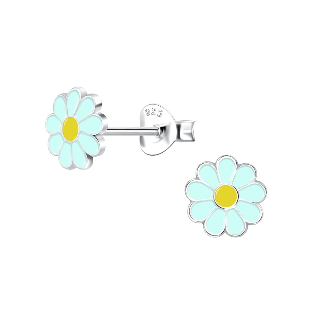 Puces d'oreilles fleur marguerite en argent