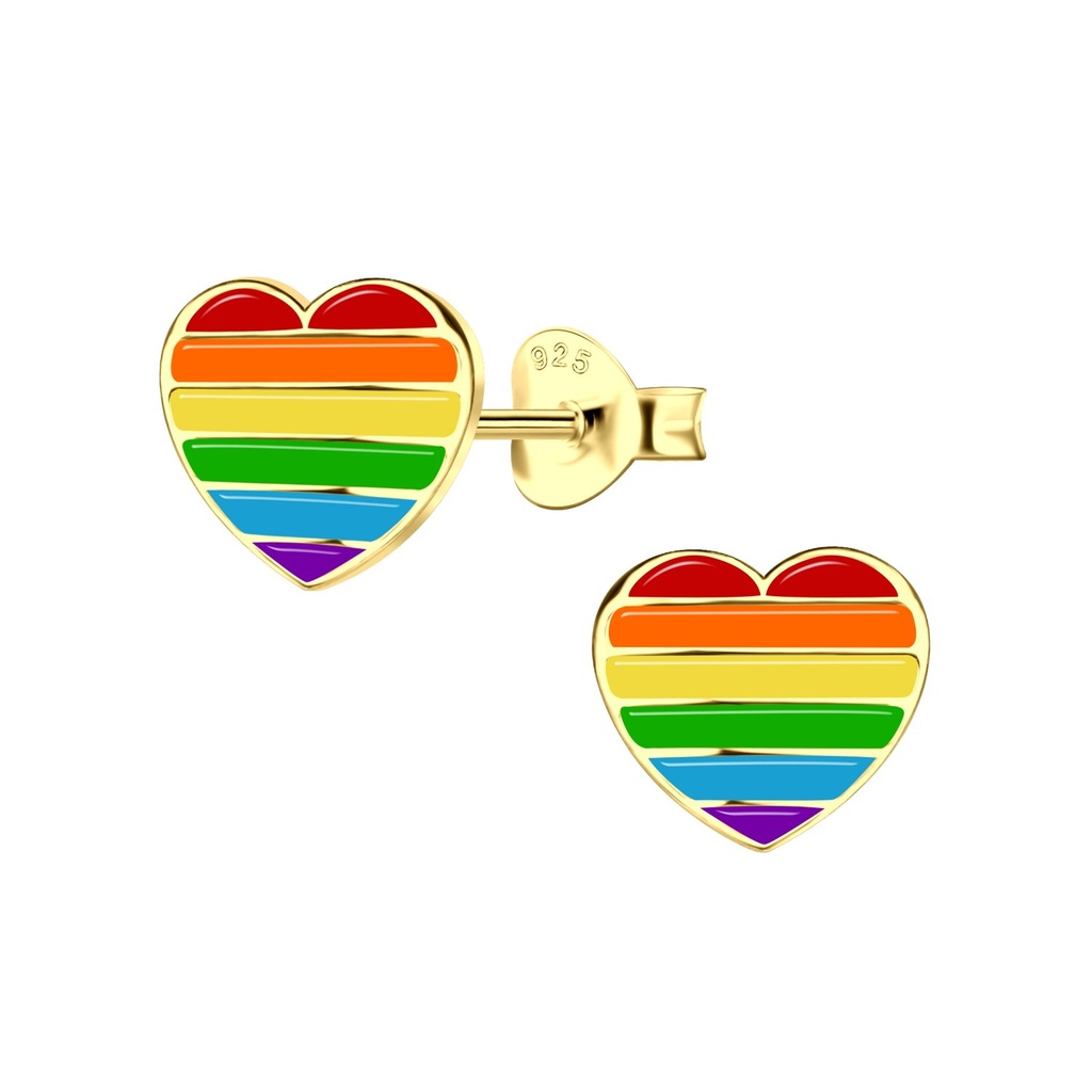 Silver Heart Stud Earrings