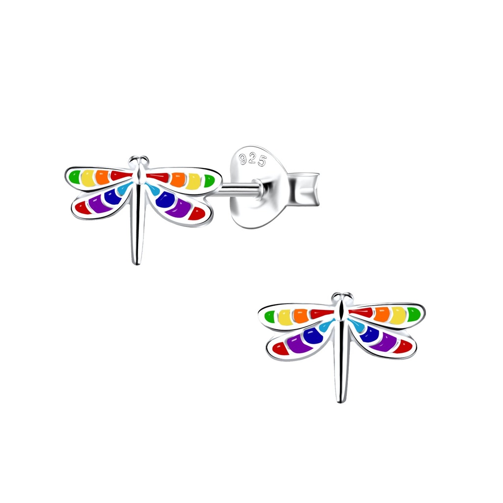 Silver Dragonfly Stud Earrings