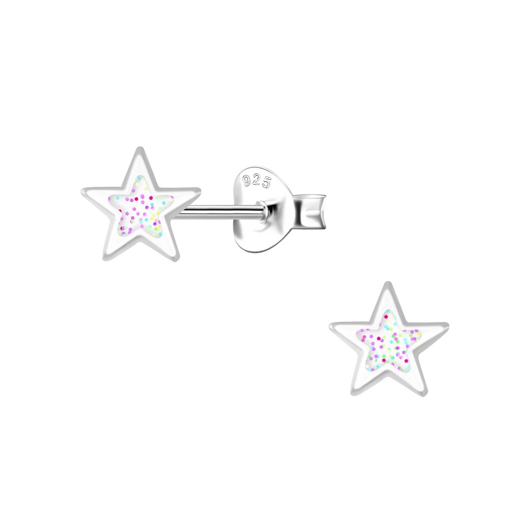 Silver Star Stud Earrings
