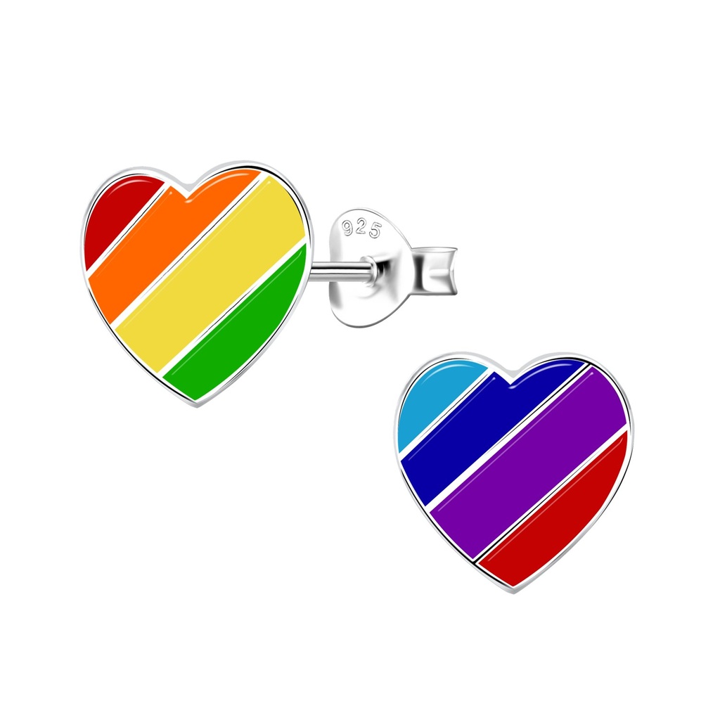 Silver Heart Stud Earrings