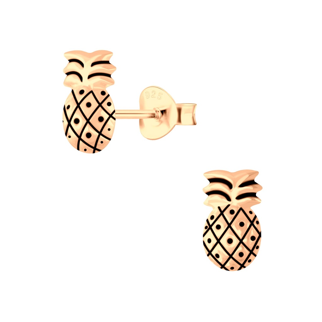 Puces d'oreilles ananas en argent