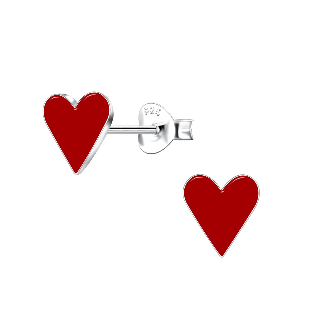 [10031960] Silver Heart Stud Earrings