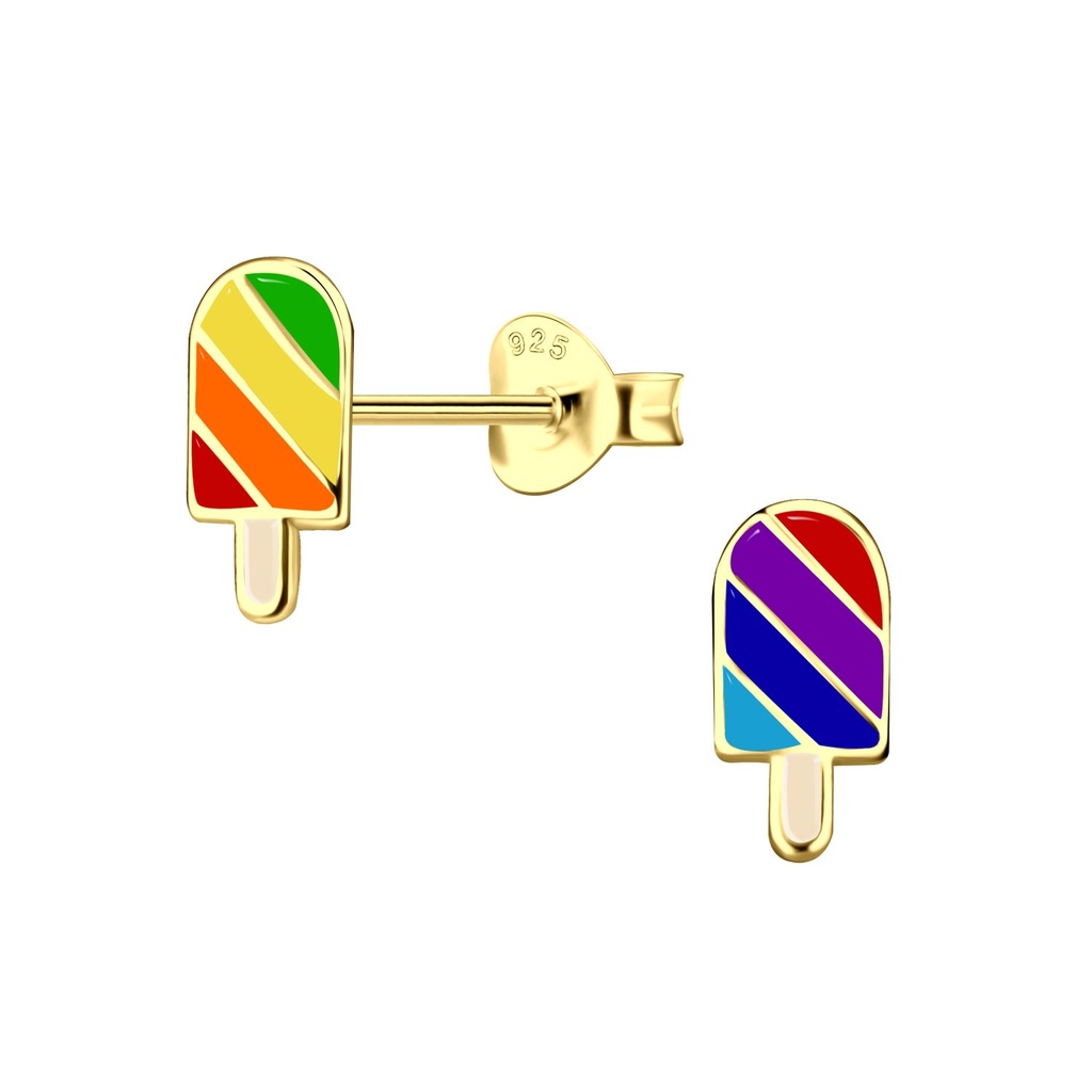 Puces d'oreilles glace en argent