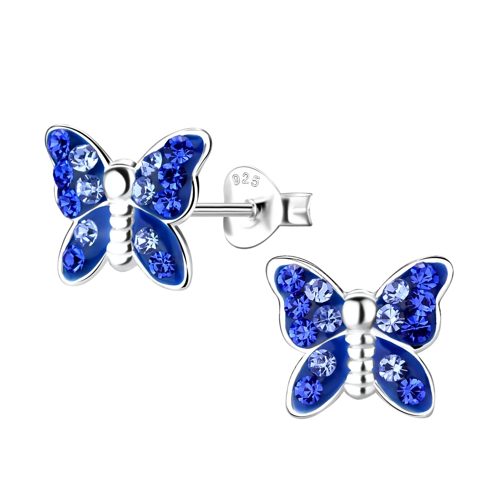 Silver Butterfly Stud Earrings